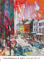 Urban Reflection, St. John's-2, Oil on Canvas